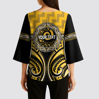 Aotearoa Ngati Whatua Personalised Kimono Sleeve Blouse Maori Iwi Poutama Puhoro Tattoo LT14 - Polynesian Pride