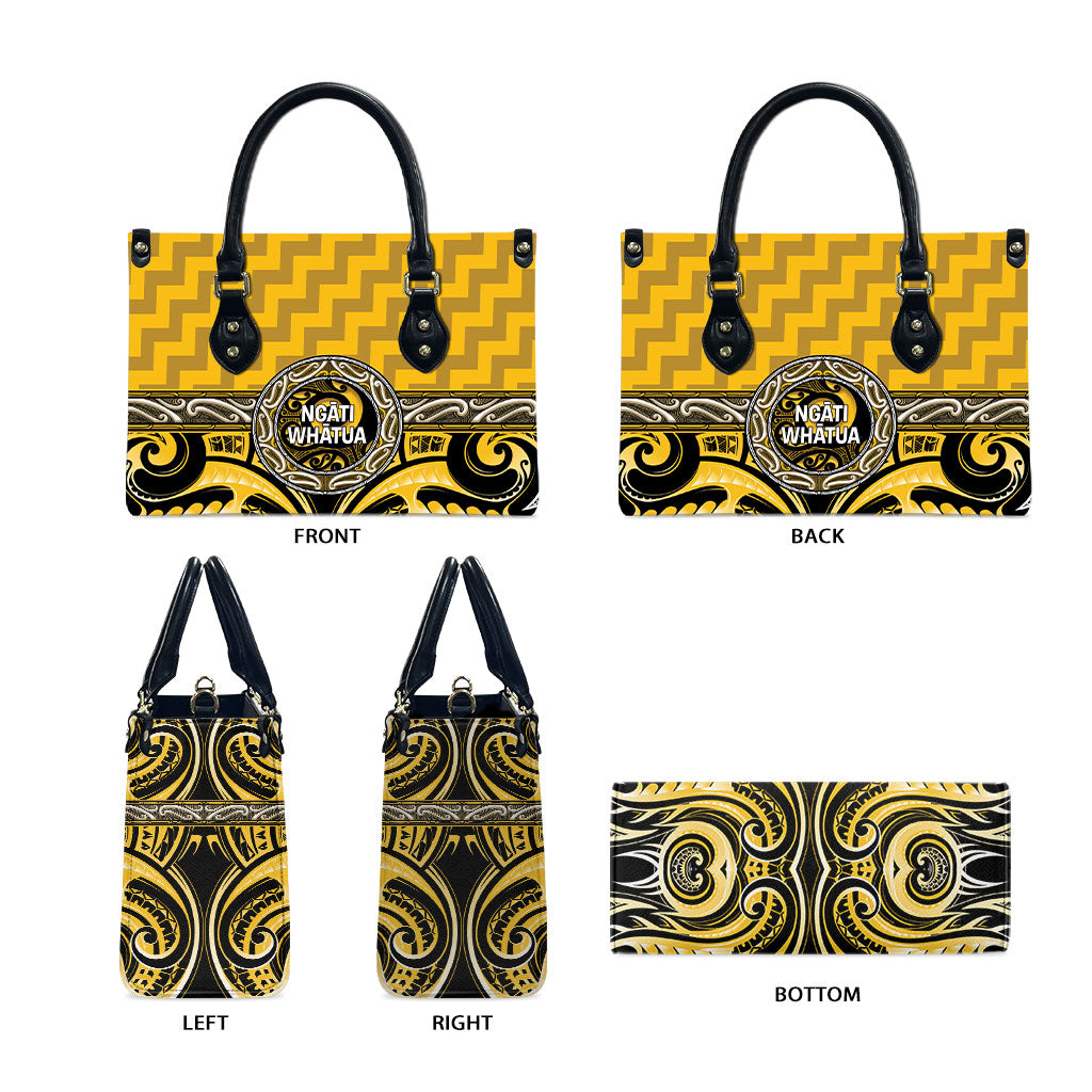 Aotearoa Ngati Whatua Leather Bag Maori Iwi Poutama Puhoro Tattoo LT14 - Polynesian Pride