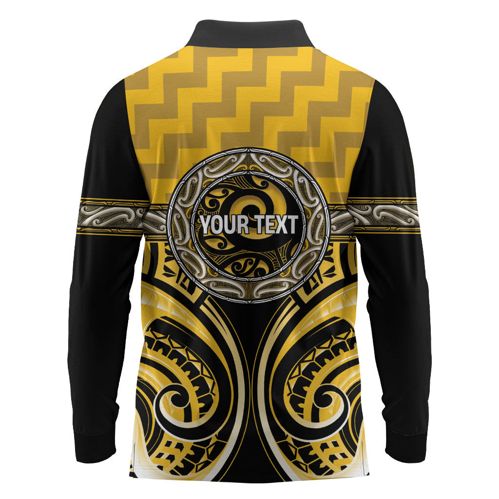 Aotearoa Ngati Whatua Personalised Long Sleeve Polo Shirt Maori Iwi Poutama Puhoro Tattoo LT14 - Polynesian Pride