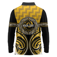 Aotearoa Ngati Whatua Personalised Long Sleeve Polo Shirt Maori Iwi Poutama Puhoro Tattoo LT14 - Polynesian Pride