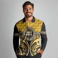Aotearoa Ngati Whatua Personalised Long Sleeve Polo Shirt Maori Iwi Poutama Puhoro Tattoo LT14 - Polynesian Pride