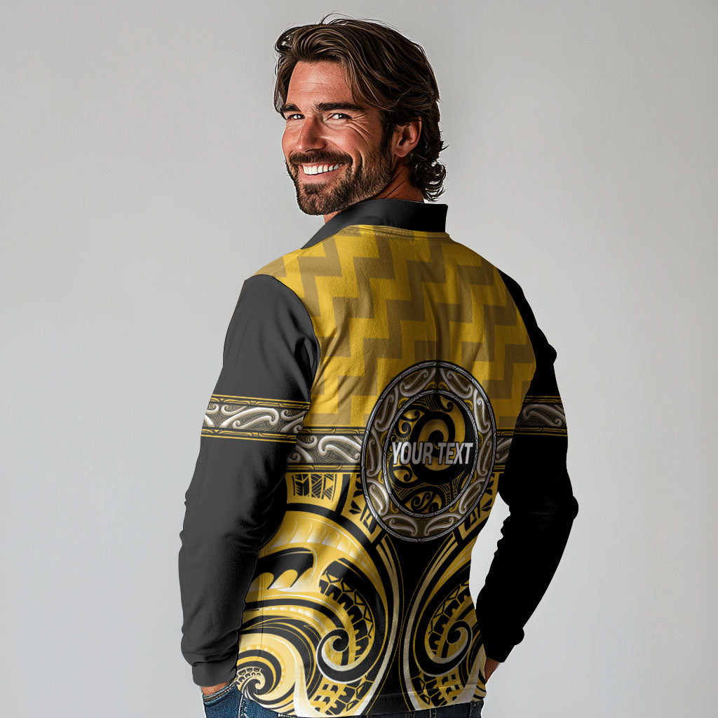 Aotearoa Ngati Whatua Personalised Long Sleeve Polo Shirt Maori Iwi Poutama Puhoro Tattoo LT14 - Polynesian Pride