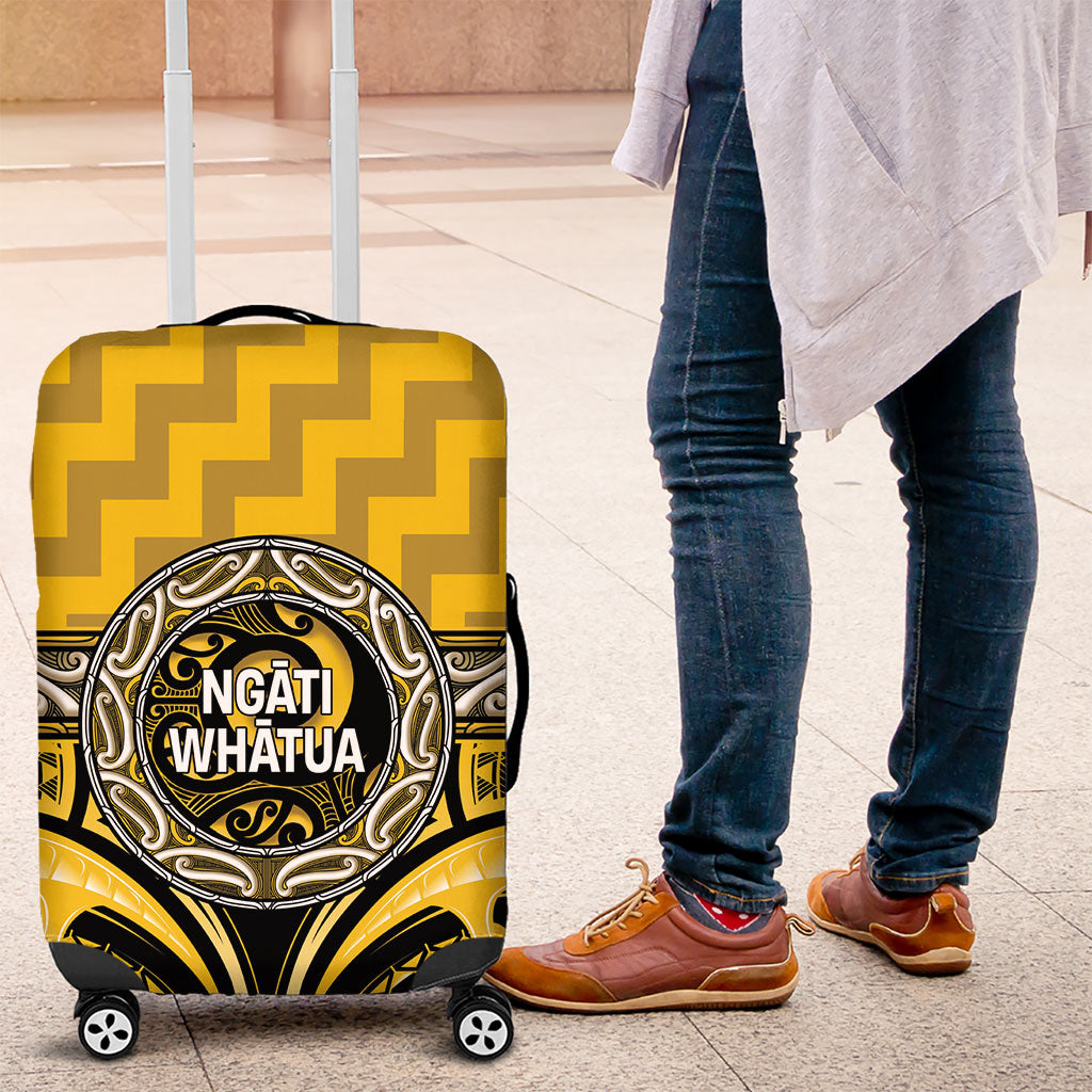 Aotearoa Ngati Whatua Luggage Cover Maori Iwi Poutama Puhoro Tattoo LT14 Yellow - Polynesian Pride