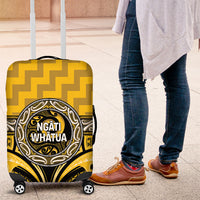 Aotearoa Ngati Whatua Luggage Cover Maori Iwi Poutama Puhoro Tattoo LT14 Yellow - Polynesian Pride