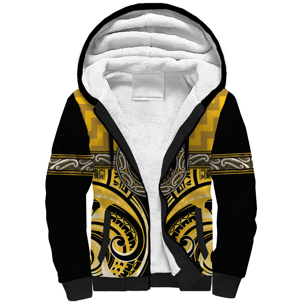 Aotearoa Ngati Whatua Personalised Sherpa Hoodie Maori Iwi Poutama Puhoro Tattoo LT14 Unisex Yellow - Polynesian Pride
