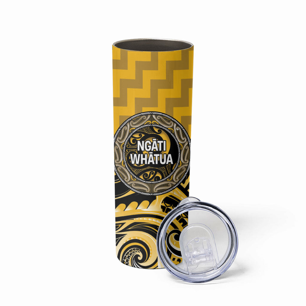 Aotearoa Ngati Whatua Personalised Skinny Tumbler Maori Iwi Poutama Puhoro Tattoo LT14 - Polynesian Pride