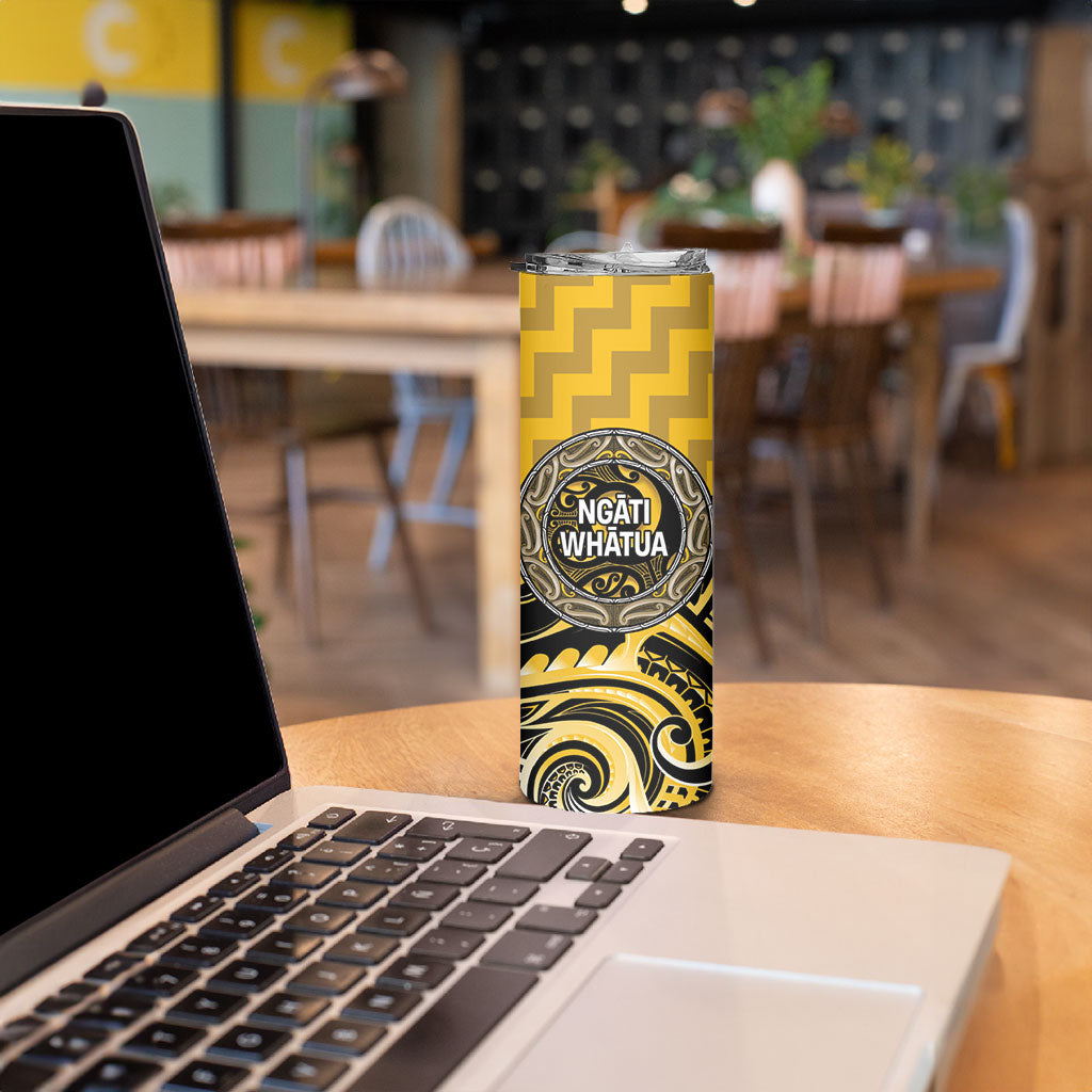 Aotearoa Ngati Whatua Personalised Skinny Tumbler Maori Iwi Poutama Puhoro Tattoo LT14 - Polynesian Pride
