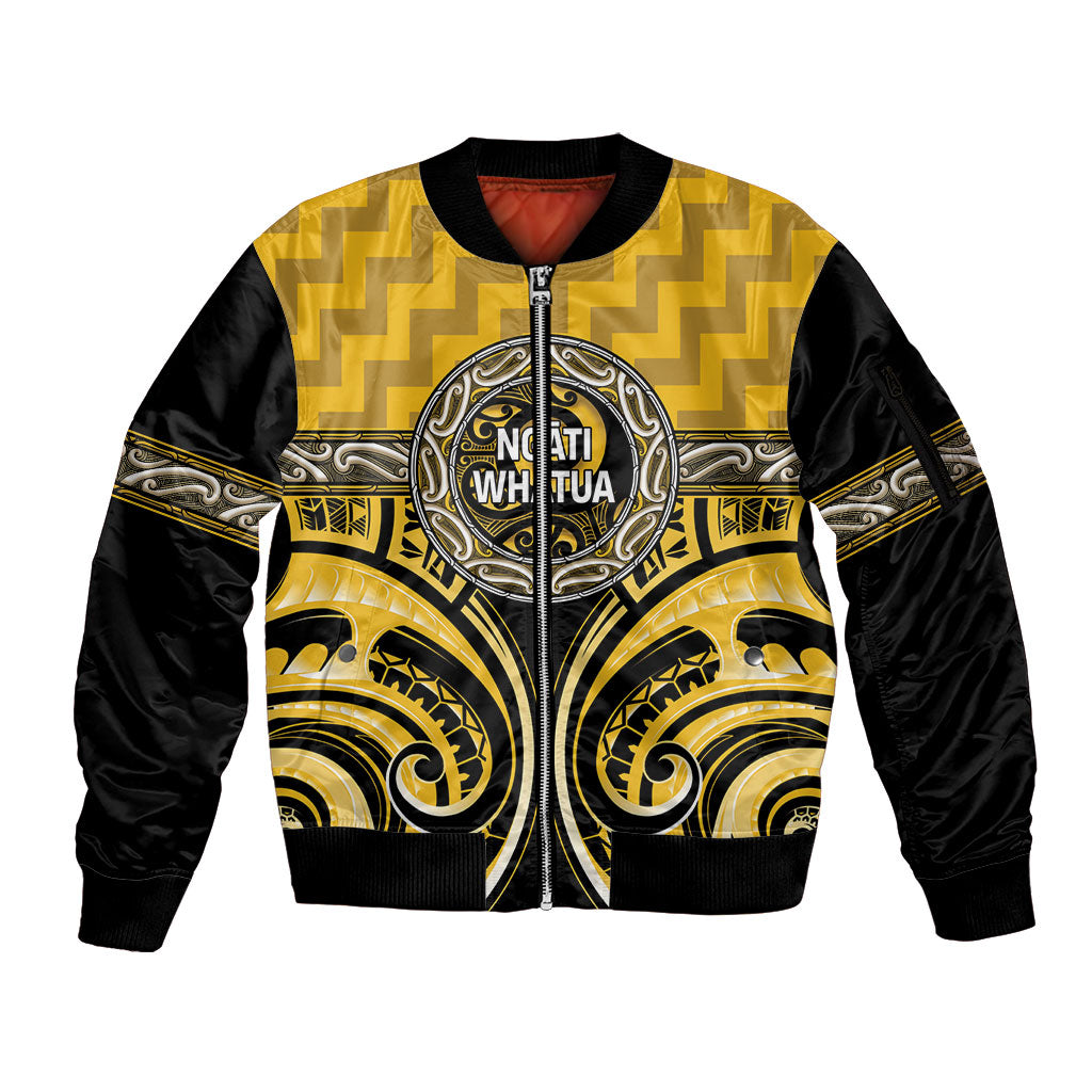 Aotearoa Ngati Whatua Personalised Sleeve Zip Bomber Jacket Maori Iwi Poutama Puhoro Tattoo LT14 Unisex Yellow - Polynesian Pride