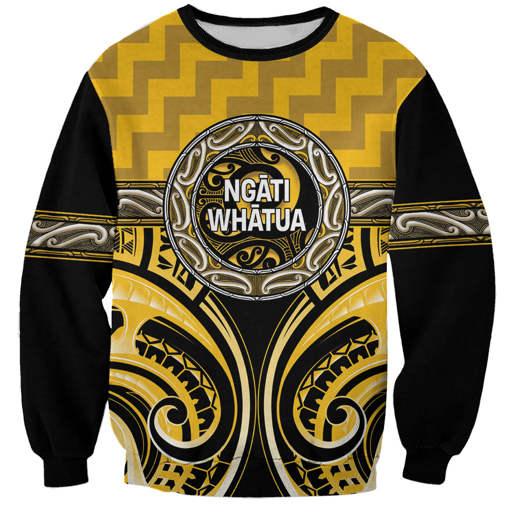 Aotearoa Ngati Whatua Personalised Sweatshirt Maori Iwi Poutama Puhoro Tattoo LT14 Unisex Yellow - Polynesian Pride