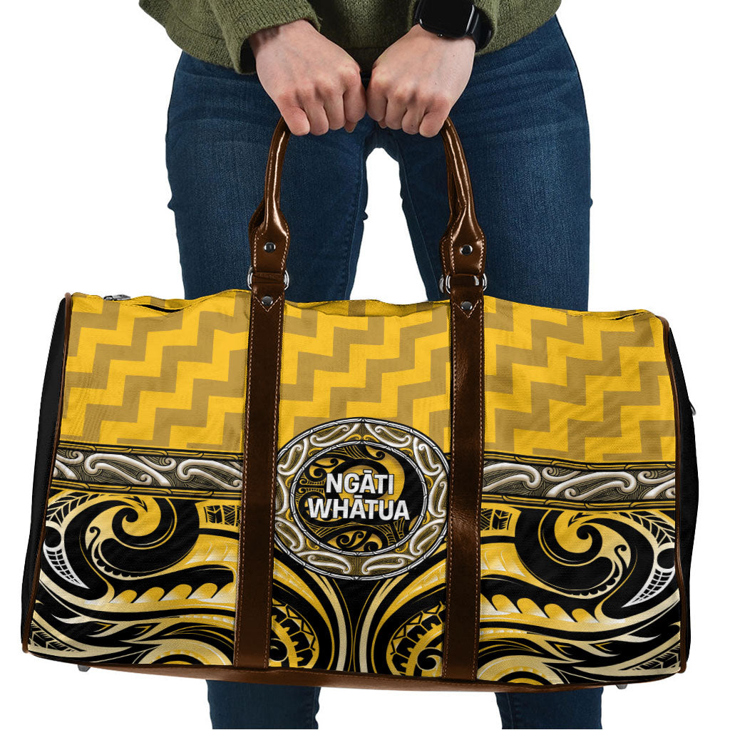 Aotearoa Ngati Whatua Travel Bag Maori Iwi Poutama Puhoro Tattoo LT14 Yellow - Polynesian Pride
