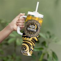 Aotearoa Ngati Whatua Personalised Tumbler With Handle Maori Iwi Poutama Puhoro Tattoo LT14 - Polynesian Pride