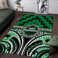 Aotearoa Ngati Maniapoto Area Rug Maori Iwi Poutama Puhoro Tattoo LT14 Green - Polynesian Pride