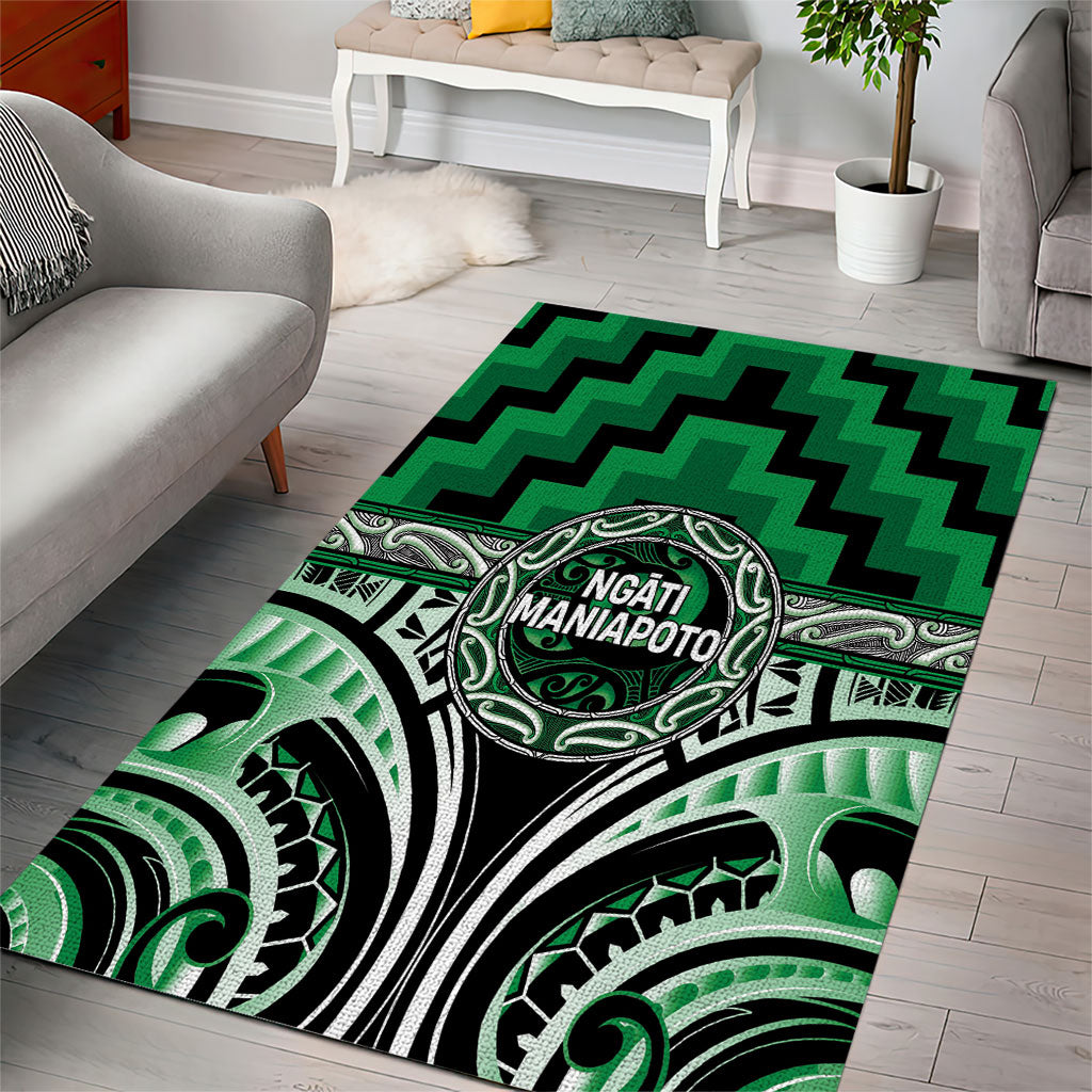 Aotearoa Ngati Maniapoto Area Rug Maori Iwi Poutama Puhoro Tattoo LT14 - Polynesian Pride