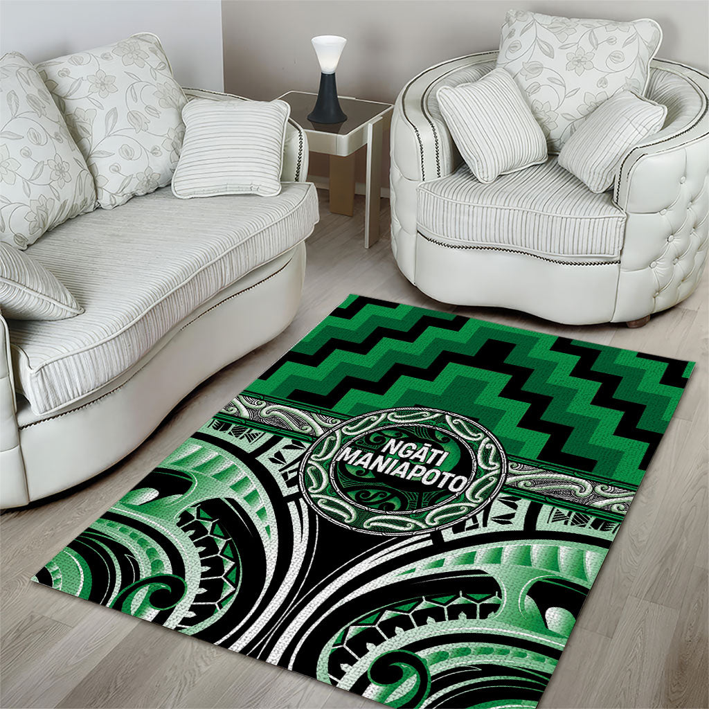 Aotearoa Ngati Maniapoto Area Rug Maori Iwi Poutama Puhoro Tattoo LT14 - Polynesian Pride