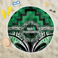 Aotearoa Ngati Maniapoto Beach Blanket Maori Iwi Poutama Puhoro Tattoo LT14 One Size 150cm Green - Polynesian Pride