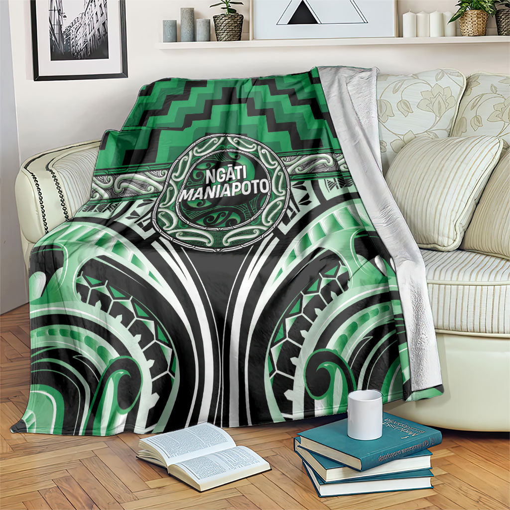 Aotearoa Ngati Maniapoto Blanket Maori Iwi Poutama Puhoro Tattoo LT14 Green - Polynesian Pride