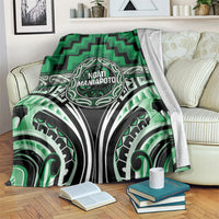 Aotearoa Ngati Maniapoto Blanket Maori Iwi Poutama Puhoro Tattoo LT14 Green - Polynesian Pride