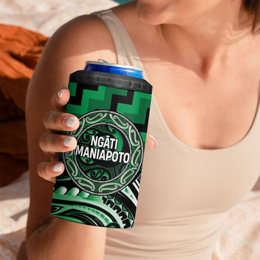 Aotearoa Ngati Maniapoto Personalised 4 in 1 Can Cooler Tumbler Maori Iwi Poutama Puhoro Tattoo LT14 - Polynesian Pride
