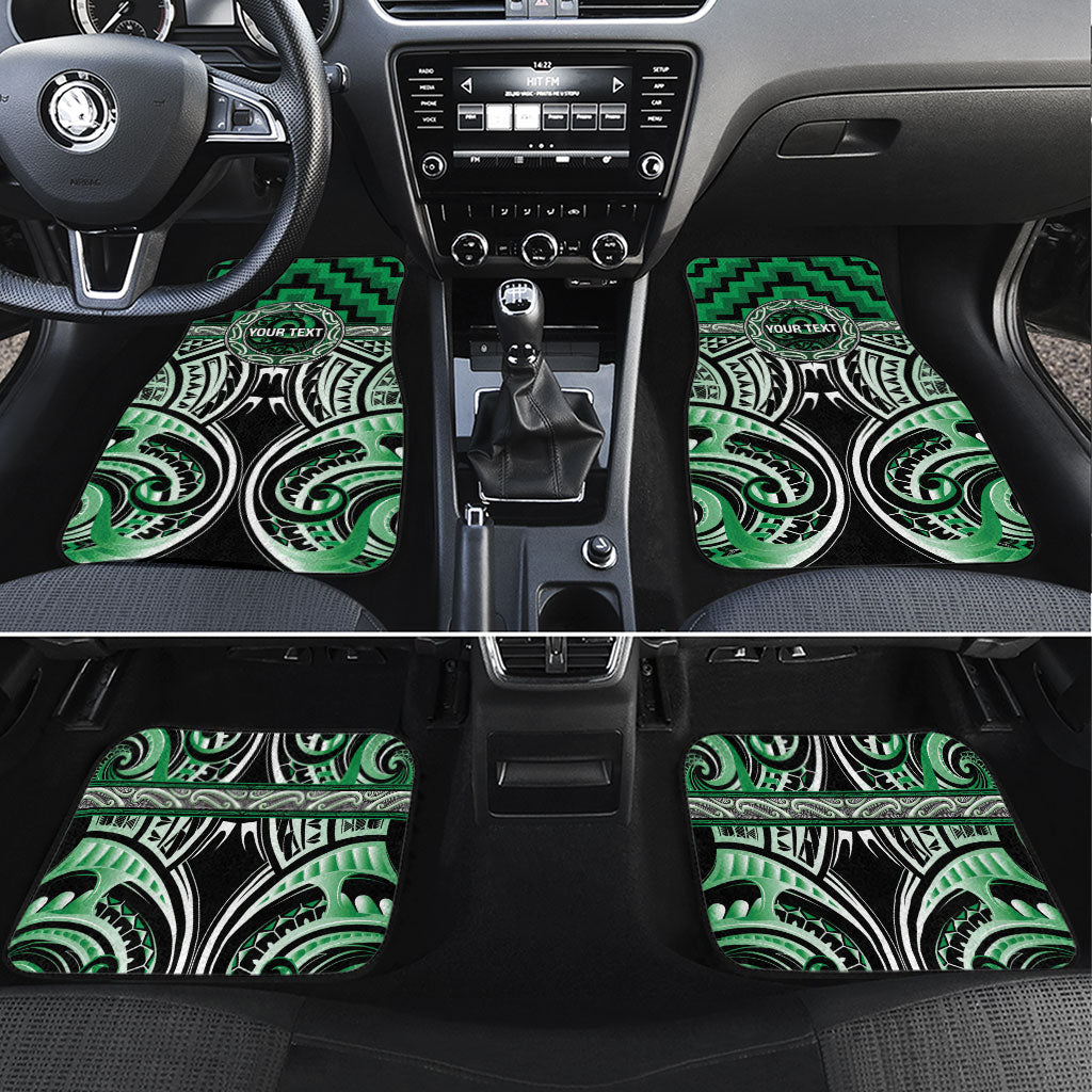 Aotearoa Ngati Maniapoto Personalised Car Mats Maori Iwi Poutama Puhoro Tattoo LT14 Set 4pcs Green - Polynesian Pride