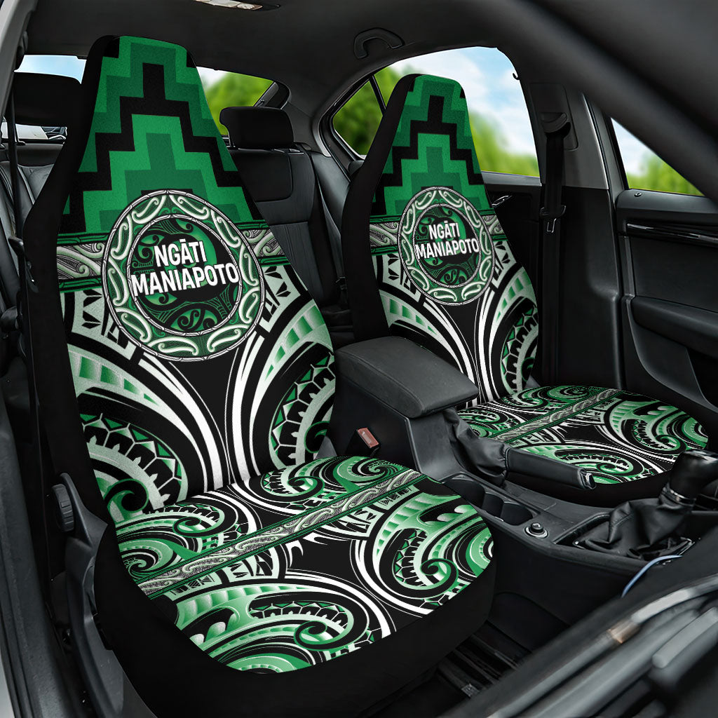 Aotearoa Ngati Maniapoto Car Seat Cover Maori Iwi Poutama Puhoro Tattoo LT14 One Size Green - Polynesian Pride