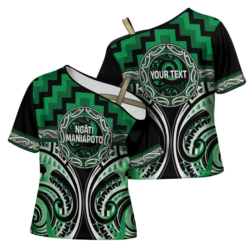 Aotearoa Ngati Maniapoto Personalised Cross Shoulder Shirt Maori Iwi Poutama Puhoro Tattoo LT14 - Polynesian Pride