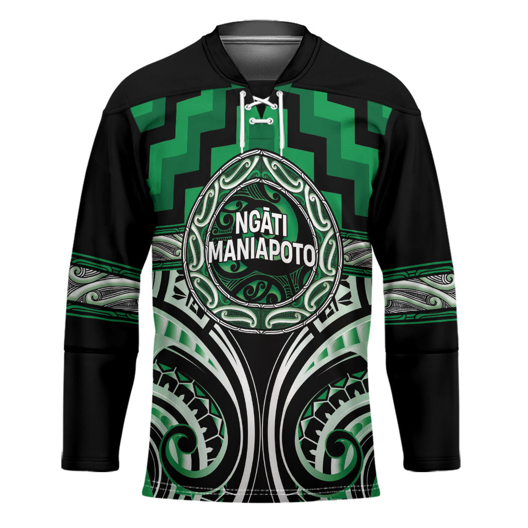 Aotearoa Ngati Maniapoto Personalised Hockey Jersey Maori Iwi Poutama Puhoro Tattoo LT14 Unisex Green - Polynesian Pride