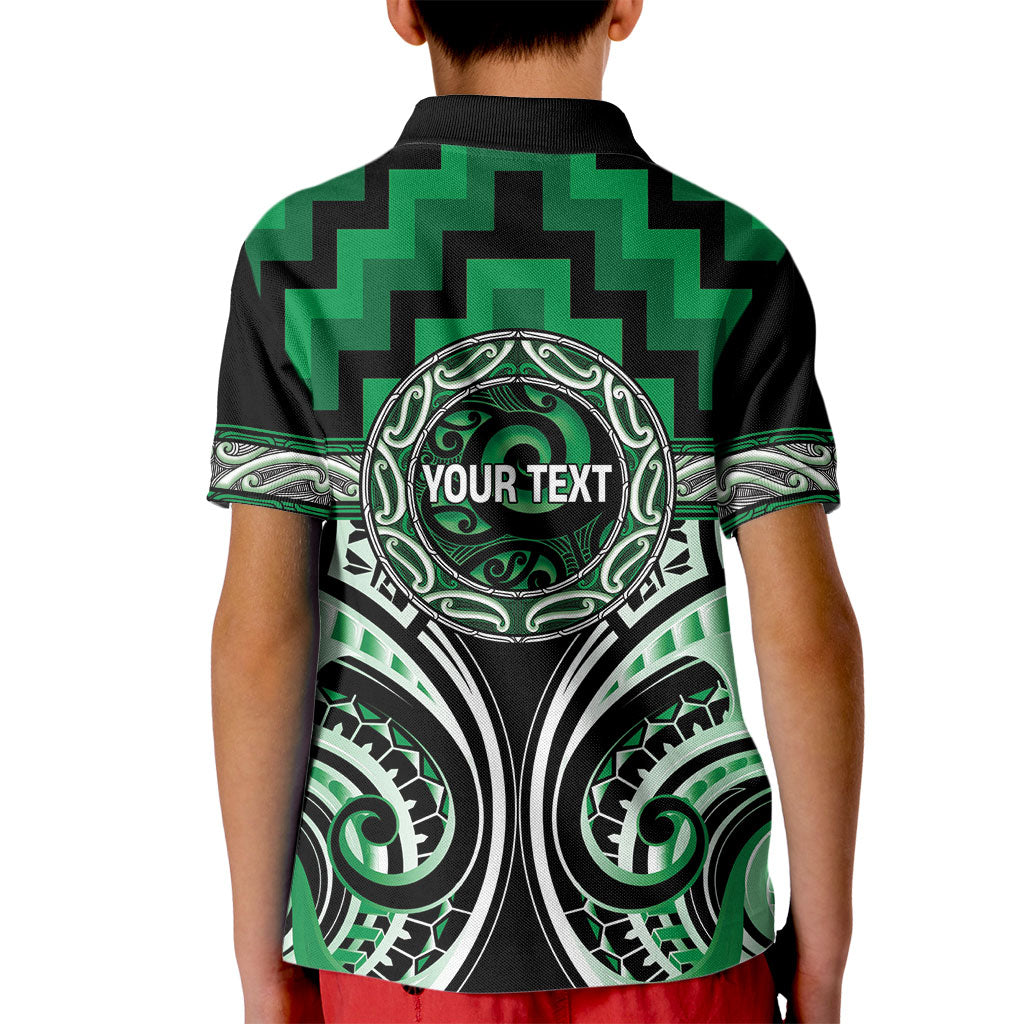 Aotearoa Ngati Maniapoto Personalised Kid Polo Shirt Maori Iwi Poutama Puhoro Tattoo LT14 - Polynesian Pride