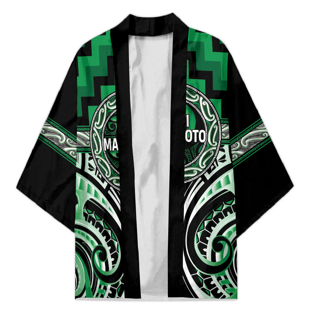 Aotearoa Ngati Maniapoto Personalised Kimono Maori Iwi Poutama Puhoro Tattoo LT14 Unisex Green - Polynesian Pride