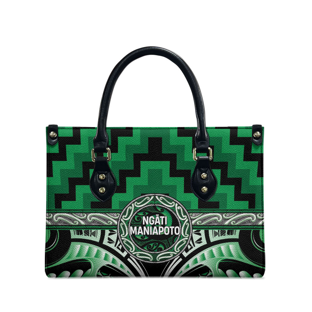 Aotearoa Ngati Maniapoto Leather Bag Maori Iwi Poutama Puhoro Tattoo LT14 - Polynesian Pride