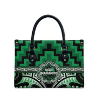 Aotearoa Ngati Maniapoto Leather Bag Maori Iwi Poutama Puhoro Tattoo LT14 - Polynesian Pride