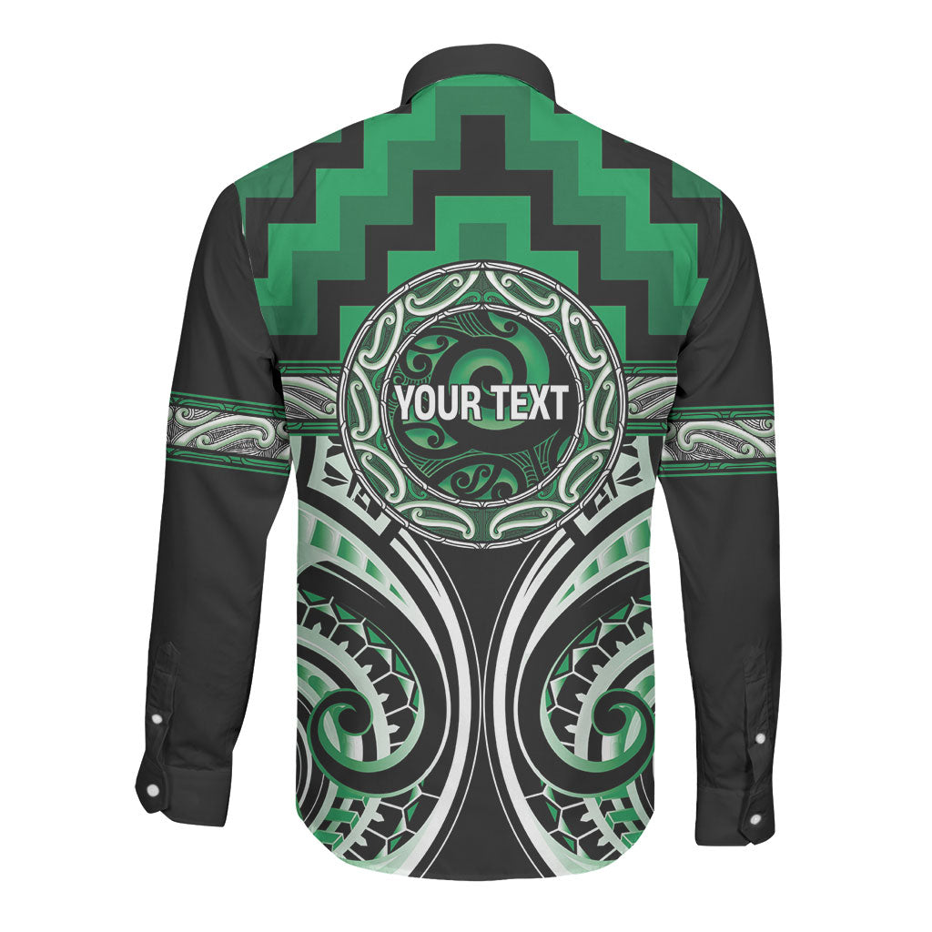 Aotearoa Ngati Maniapoto Personalised Long Sleeve Button Shirt Maori Iwi Poutama Puhoro Tattoo LT14 - Polynesian Pride