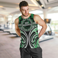 Aotearoa Ngati Maniapoto Personalised Men Tank Top Maori Iwi Poutama Puhoro Tattoo LT14 Green - Polynesian Pride