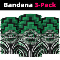 Aotearoa Ngati Maniapoto Neck Gaiter Maori Iwi Poutama Puhoro Tattoo LT14 package One Size: 25*50cm Green - Polynesian Pride