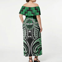 Aotearoa Ngati Maniapoto Personalised Off Shoulder Maxi Dress Maori Iwi Poutama Puhoro Tattoo LT14 - Polynesian Pride