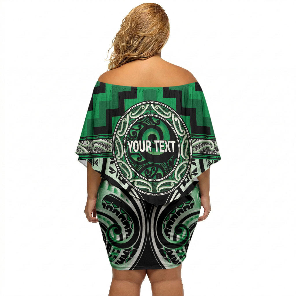 Aotearoa Ngati Maniapoto Personalised Off Shoulder Short Dress Maori Iwi Poutama Puhoro Tattoo LT14 - Polynesian Pride