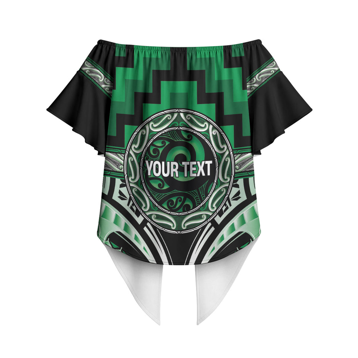 Aotearoa Ngati Maniapoto Personalised Off Shoulder Wrap Waist Top Maori Iwi Poutama Puhoro Tattoo LT14 - Polynesian Pride