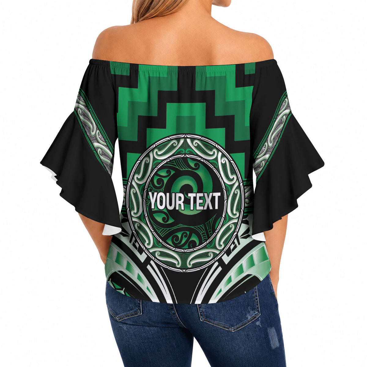Aotearoa Ngati Maniapoto Personalised Off Shoulder Wrap Waist Top Maori Iwi Poutama Puhoro Tattoo LT14 - Polynesian Pride