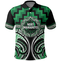 Aotearoa Ngati Maniapoto Personalised Polo Shirt Maori Iwi Poutama Puhoro Tattoo LT14 Green - Polynesian Pride