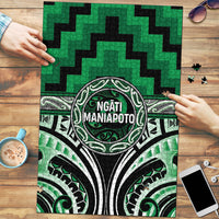 Aotearoa Ngati Maniapoto Puzzle Maori Iwi Poutama Puhoro Tattoo LT14 Green - Polynesian Pride