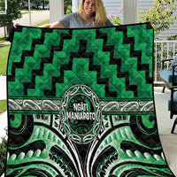 Aotearoa Ngati Maniapoto Quilt Maori Iwi Poutama Puhoro Tattoo LT14 Green - Polynesian Pride