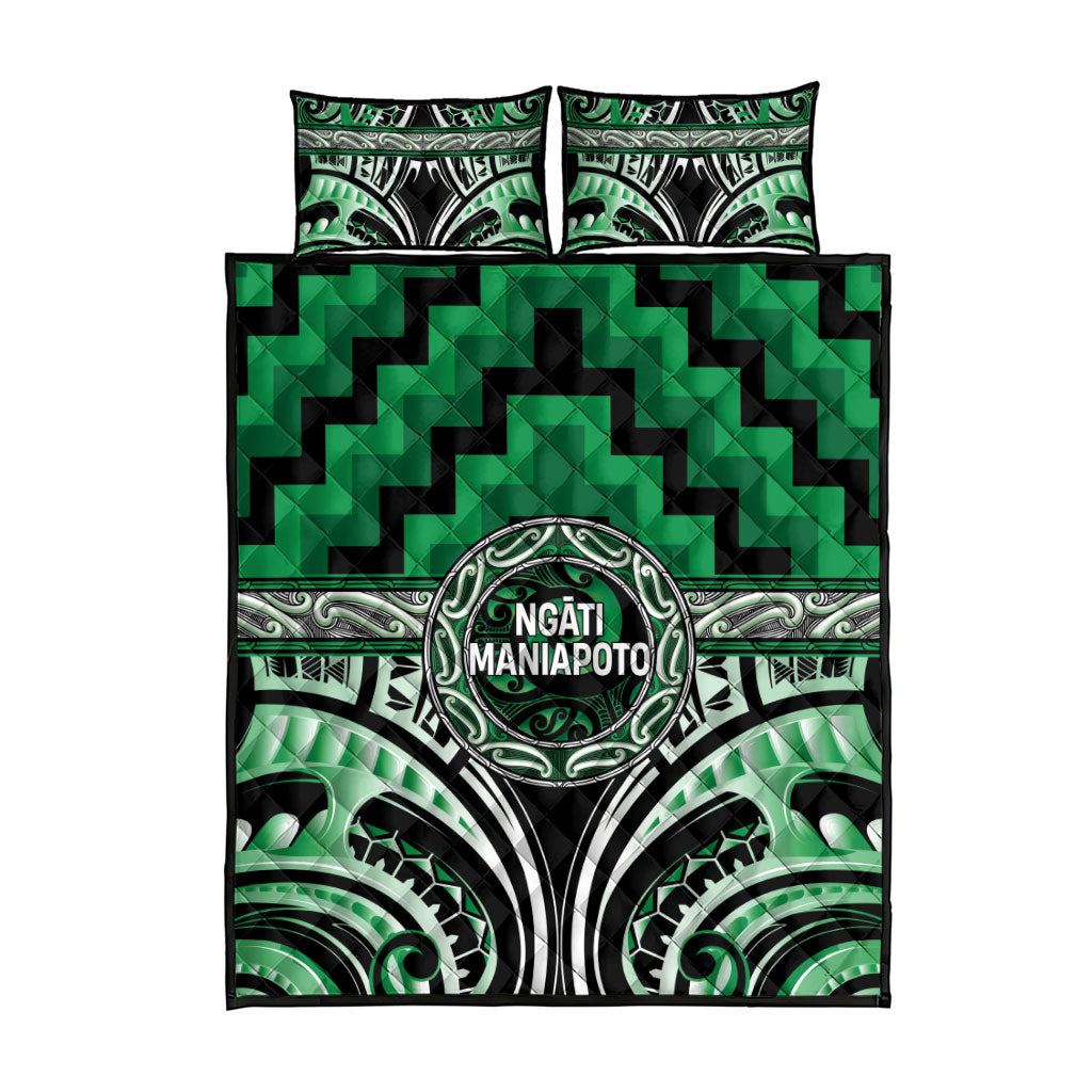 Aotearoa Ngati Maniapoto Quilt Bed Set Maori Iwi Poutama Puhoro Tattoo LT14 - Polynesian Pride