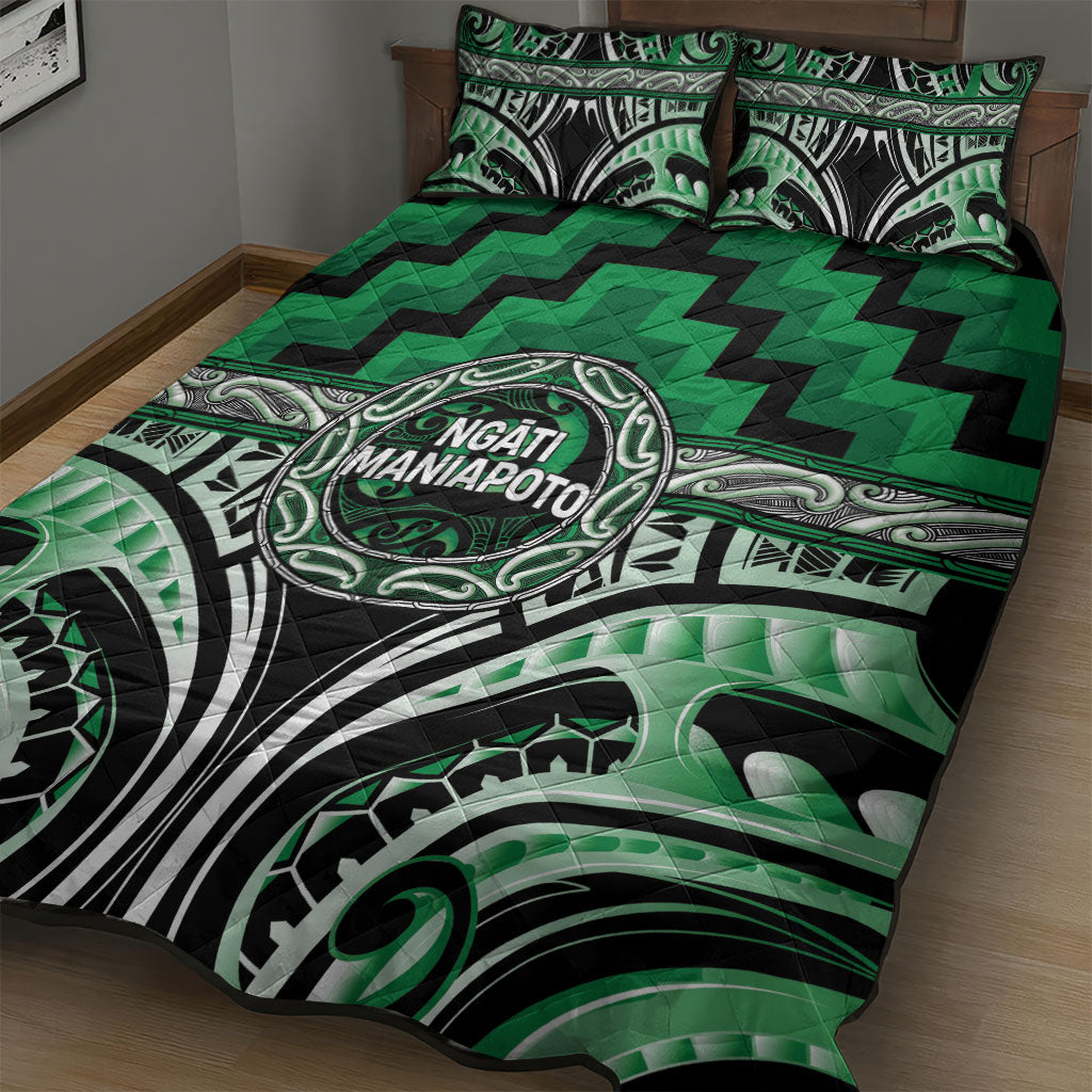Aotearoa Ngati Maniapoto Quilt Bed Set Maori Iwi Poutama Puhoro Tattoo LT14 - Polynesian Pride