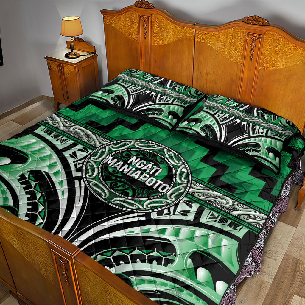 Aotearoa Ngati Maniapoto Quilt Bed Set Maori Iwi Poutama Puhoro Tattoo LT14 - Polynesian Pride