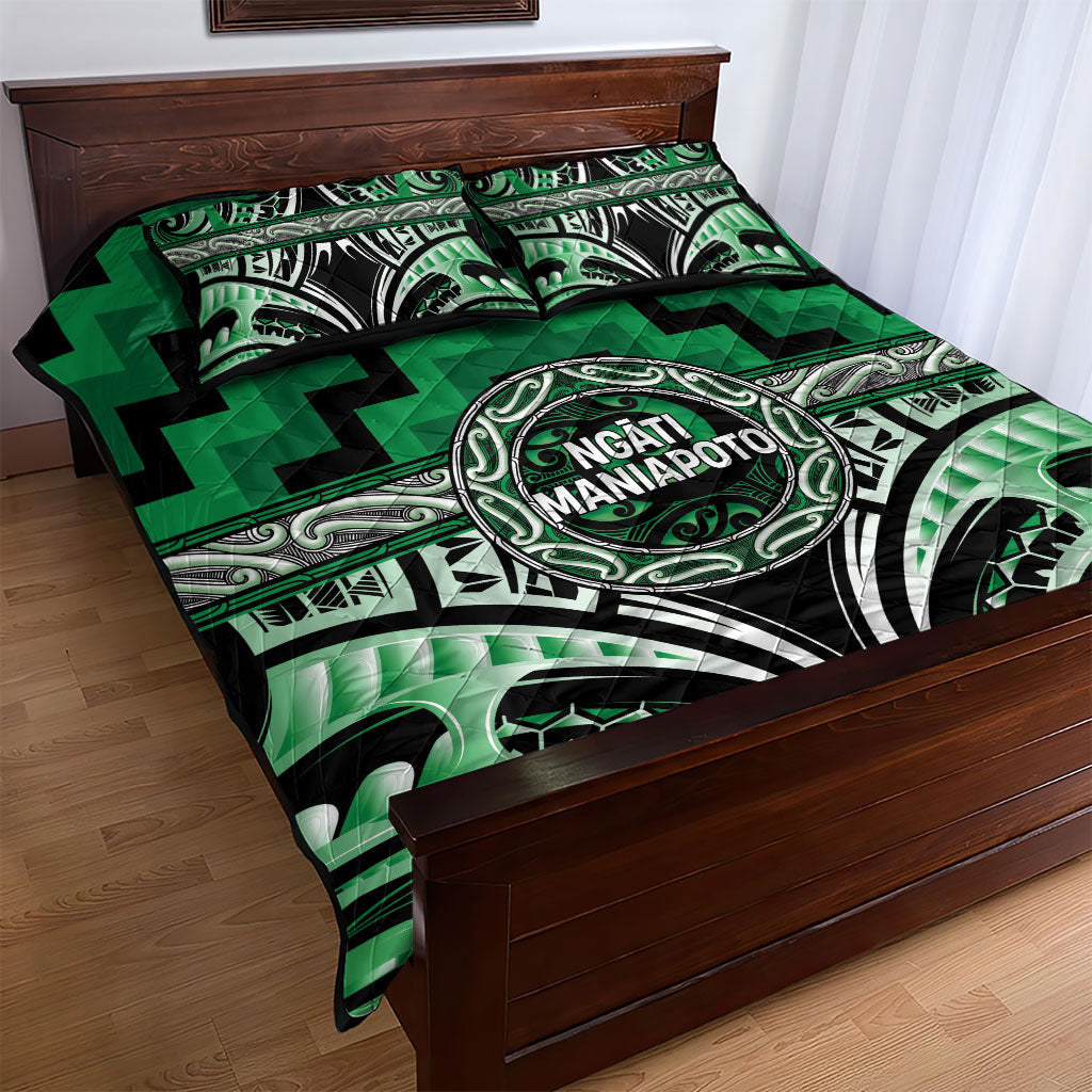 Aotearoa Ngati Maniapoto Quilt Bed Set Maori Iwi Poutama Puhoro Tattoo LT14 - Polynesian Pride