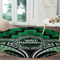 Aotearoa Ngati Maniapoto Round Carpet Maori Iwi Poutama Puhoro Tattoo LT14 - Polynesian Pride