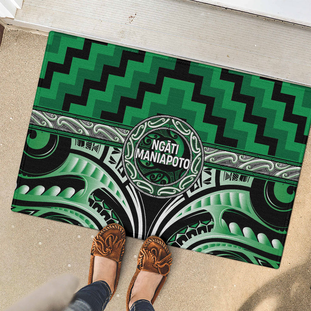 Aotearoa Ngati Maniapoto Rubber Doormat Maori Iwi Poutama Puhoro Tattoo LT14 - Polynesian Pride