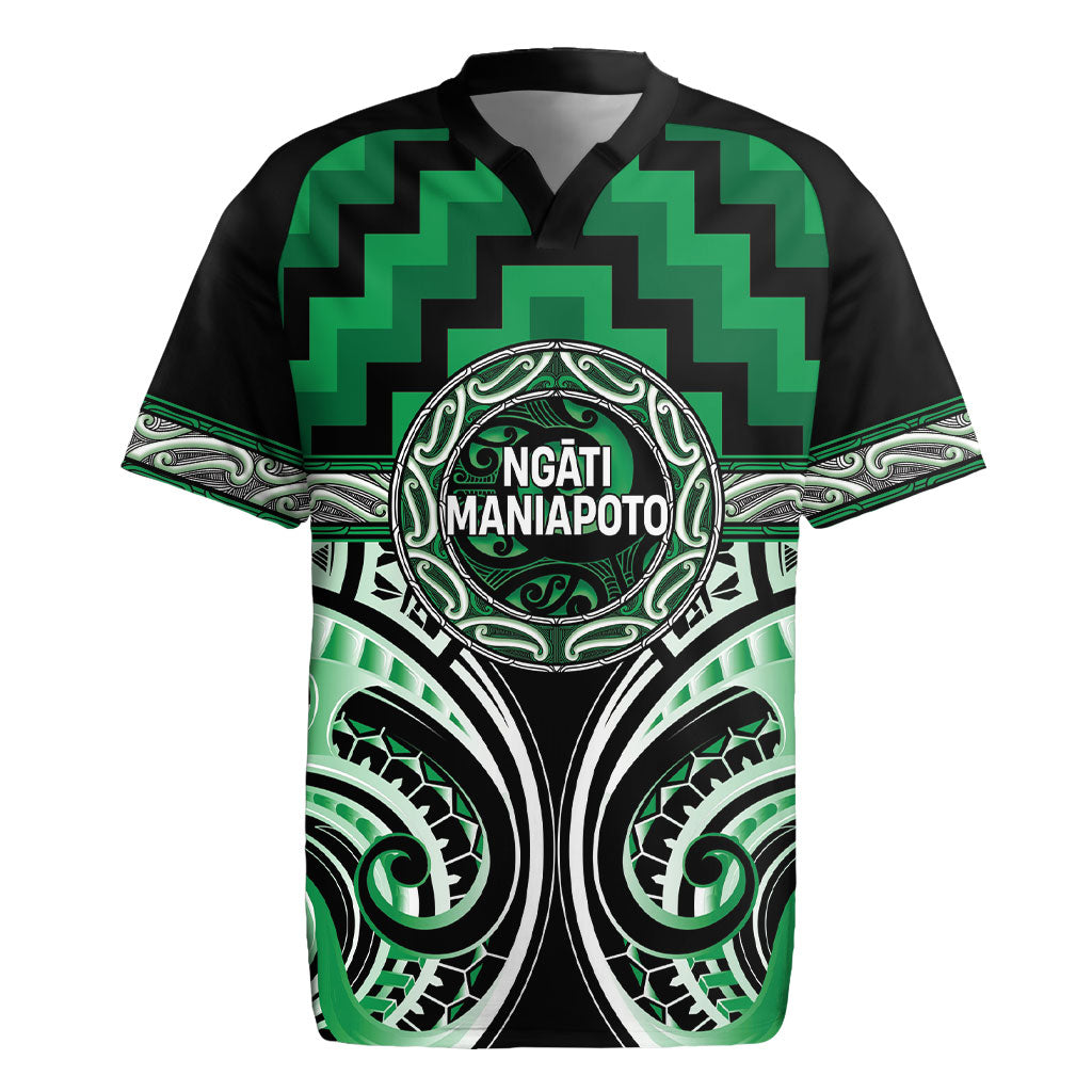 Aotearoa Ngati Maniapoto Personalised Rugby Jersey Maori Iwi Poutama Puhoro Tattoo LT14 Green - Polynesian Pride