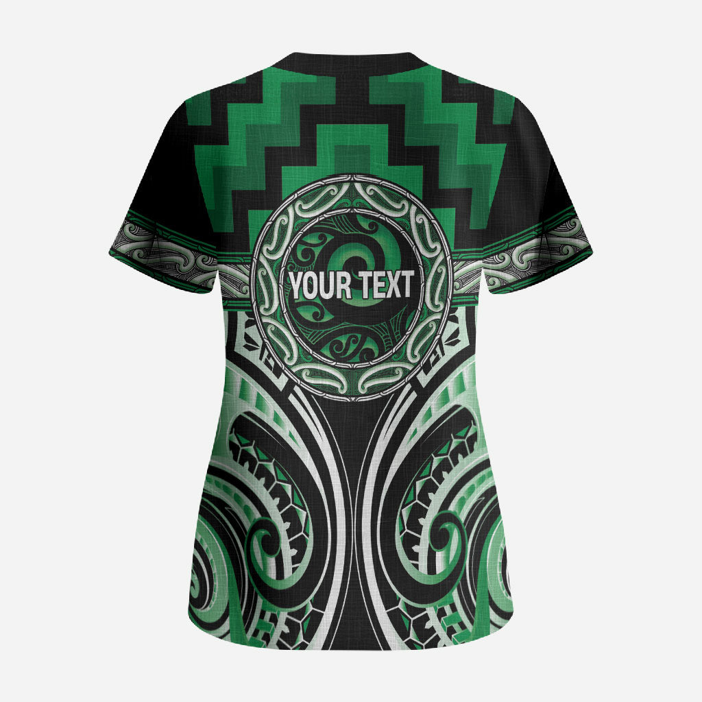 Aotearoa Ngati Maniapoto Personalised Scrub Top Maori Iwi Poutama Puhoro Tattoo LT14 - Polynesian Pride