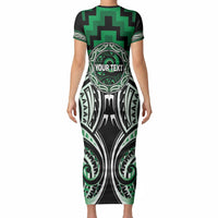 Aotearoa Ngati Maniapoto Personalised Short Sleeve Bodycon Dress Maori Iwi Poutama Puhoro Tattoo LT14 - Polynesian Pride
