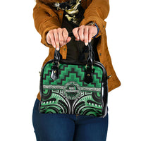 Aotearoa Ngati Maniapoto Shoulder Handbag Maori Iwi Poutama Puhoro Tattoo LT14 One Size Green - Polynesian Pride